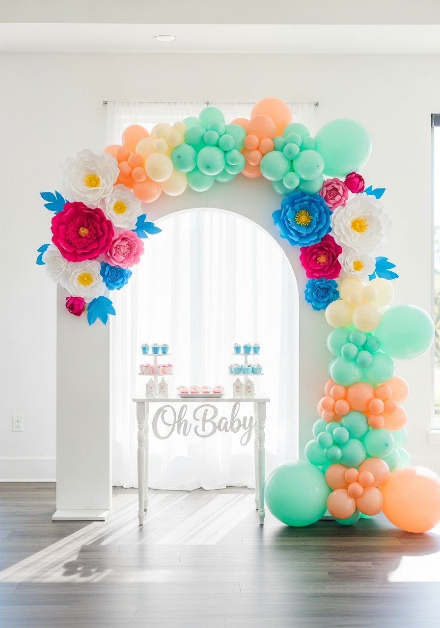 Handmade Paper Flowers - Simple baby shower decorations