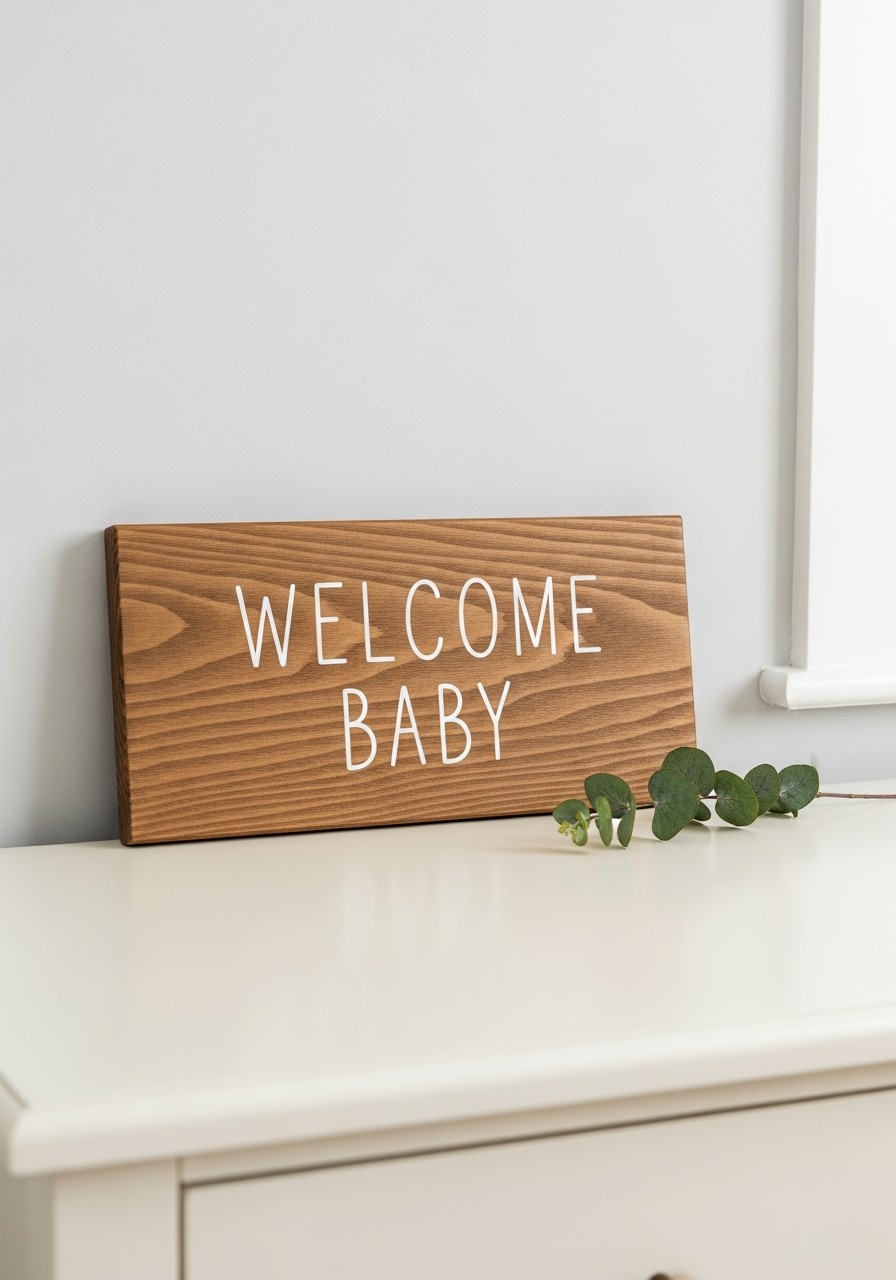 Simple Name Sign - Simple baby shower decorations