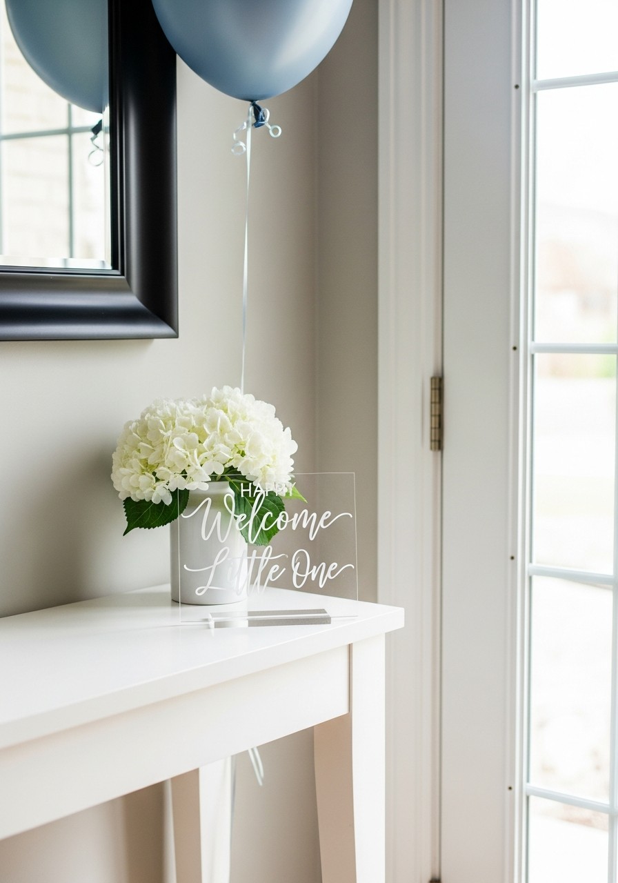 Simple Welcome Sign - Simple baby shower decorations