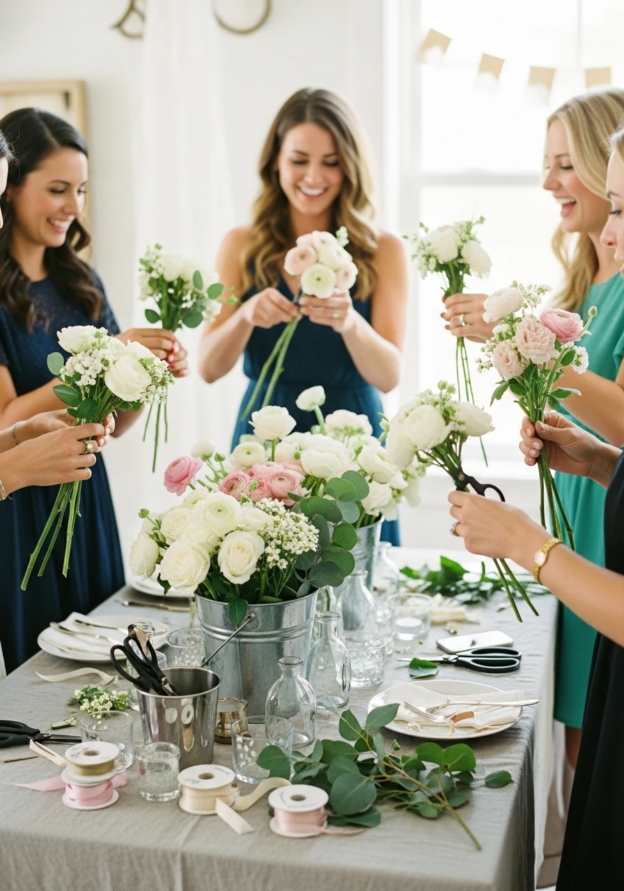 DIY Flower Arranging - 50 Small Bridal Shower Ideas for an Intimate, Perfect Party