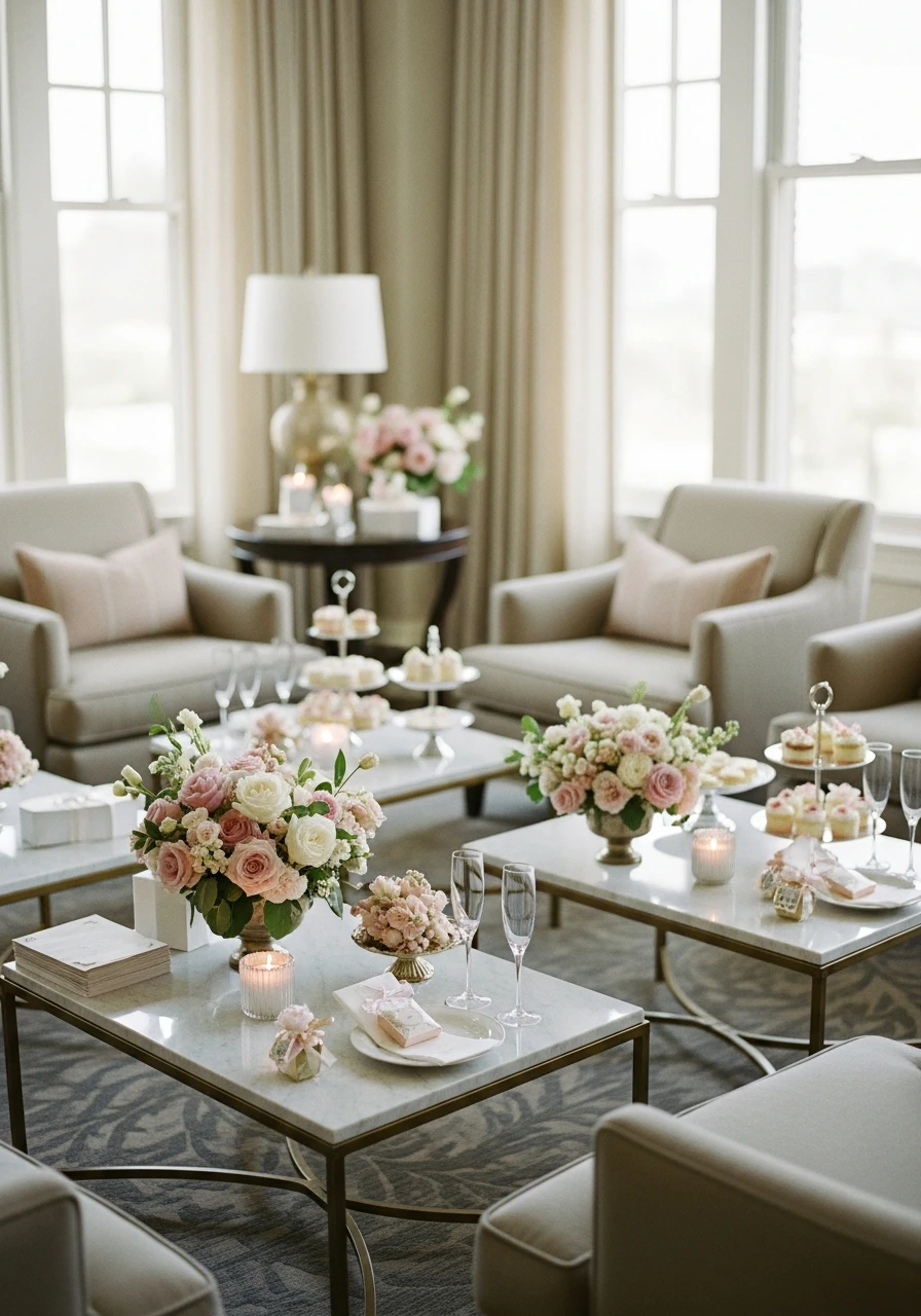 Living Room Lounge - 50 Small Bridal Shower Ideas for an Intimate, Perfect Party