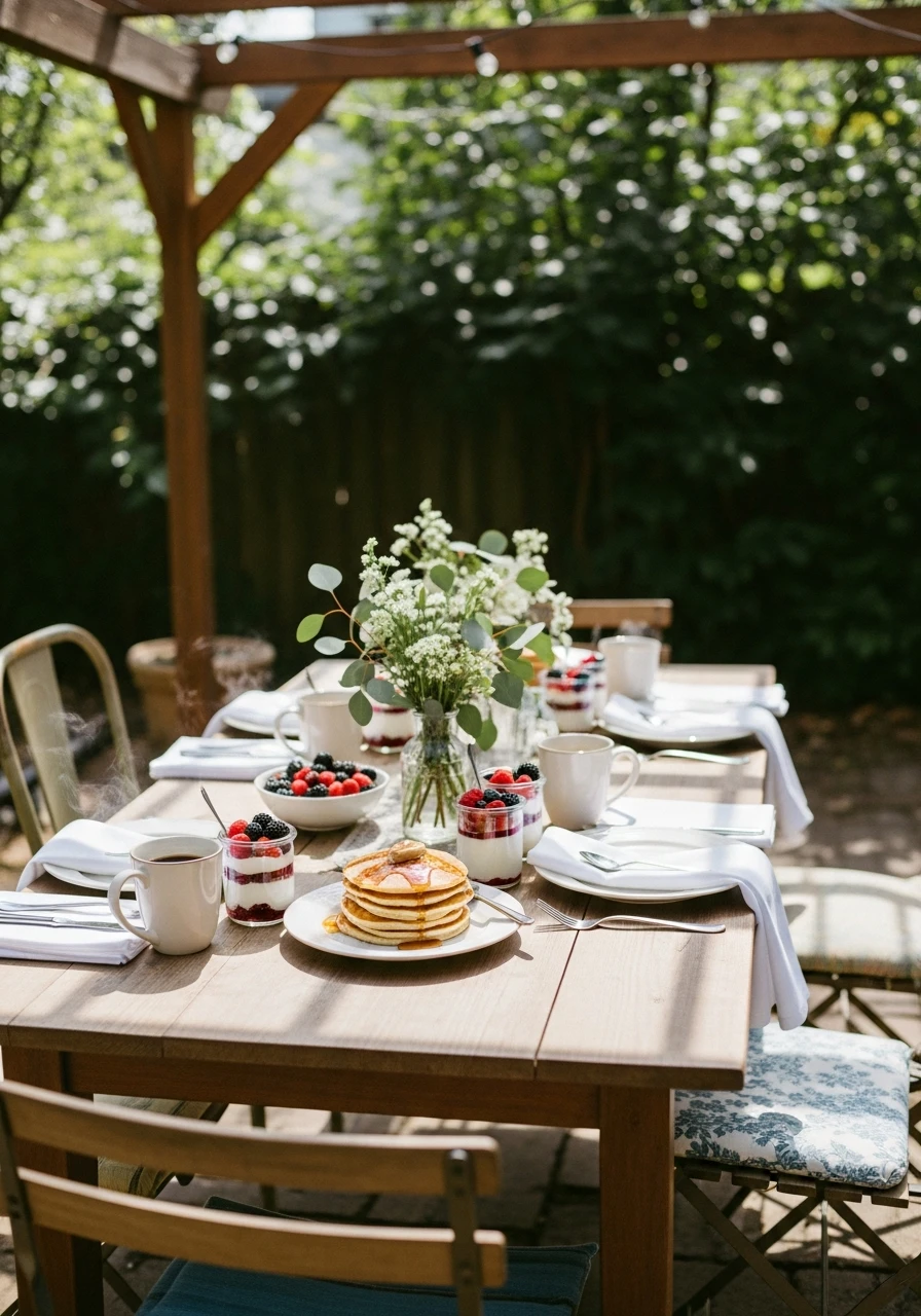 Backyard Breakfast - 50 Small Bridal Shower Ideas for an Intimate, Perfect Party