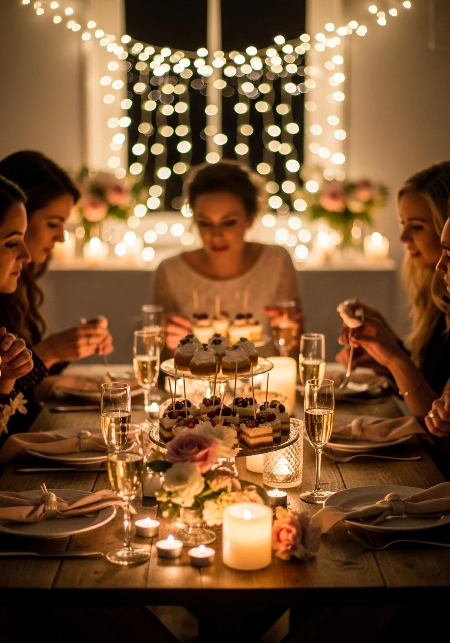 Cozy Evening Dessert - 50 Small Bridal Shower Ideas for an Intimate, Perfect Party