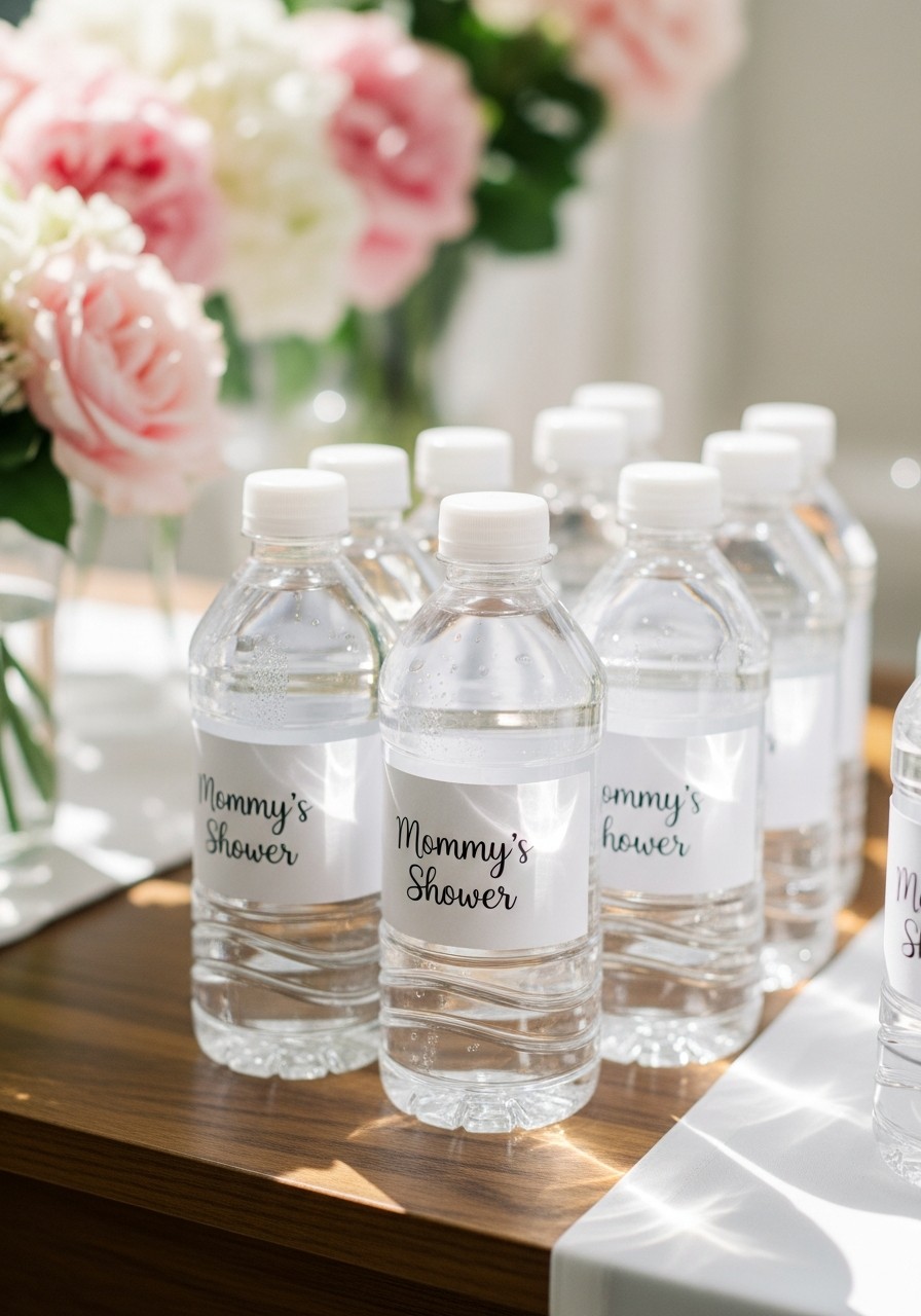 Personalized Water Bottles - Small baby shower ideas