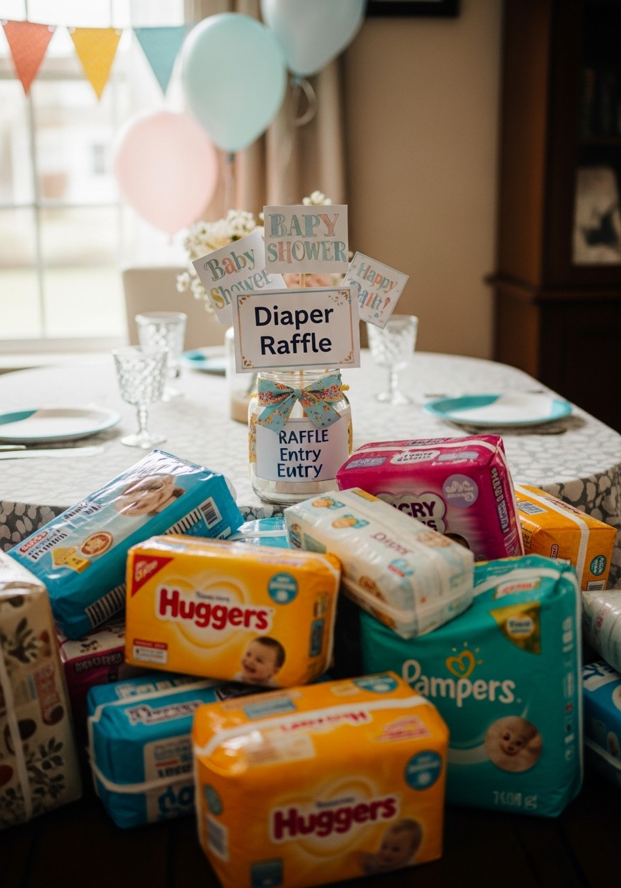 Diaper Raffle Game - Small baby shower ideas