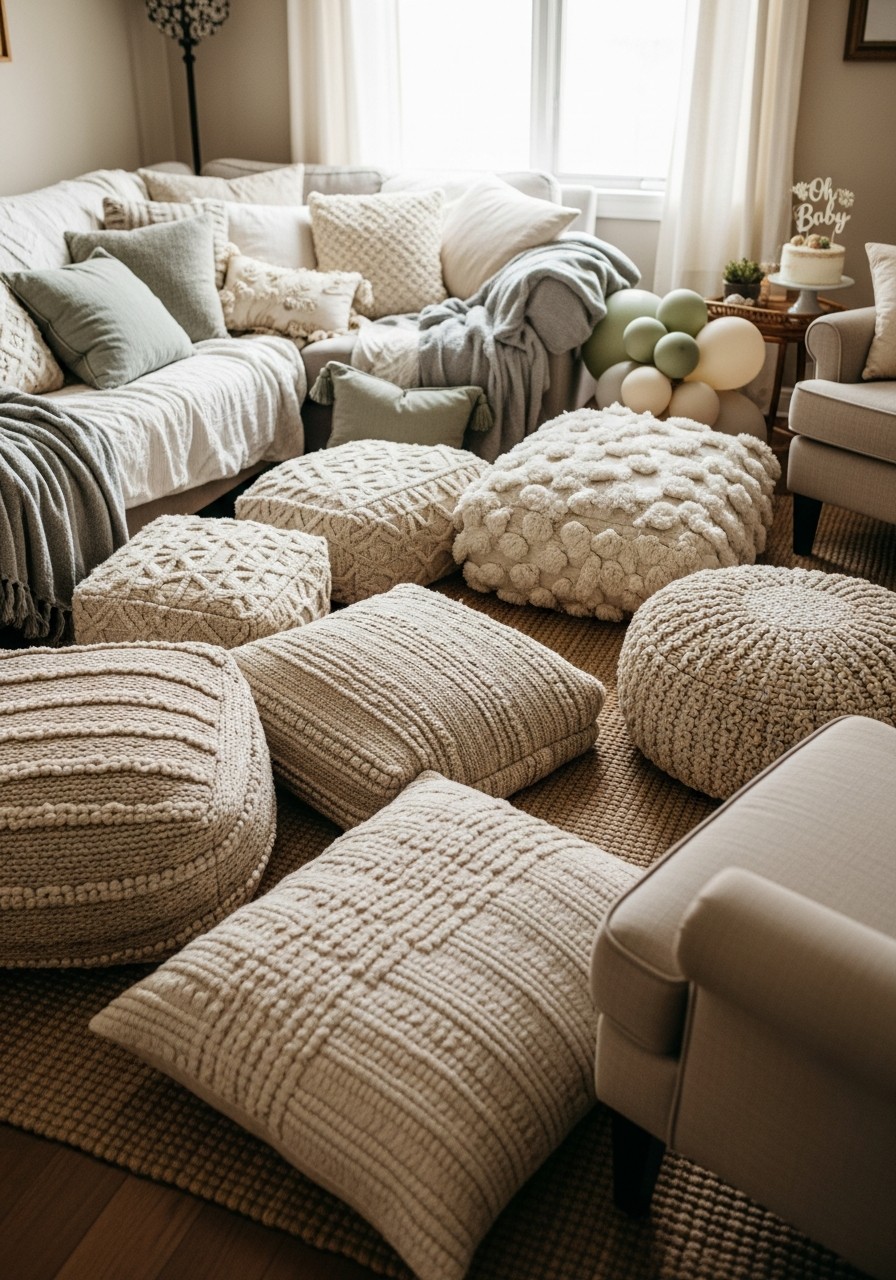 Cozy Living Room Seating - Small baby shower ideas