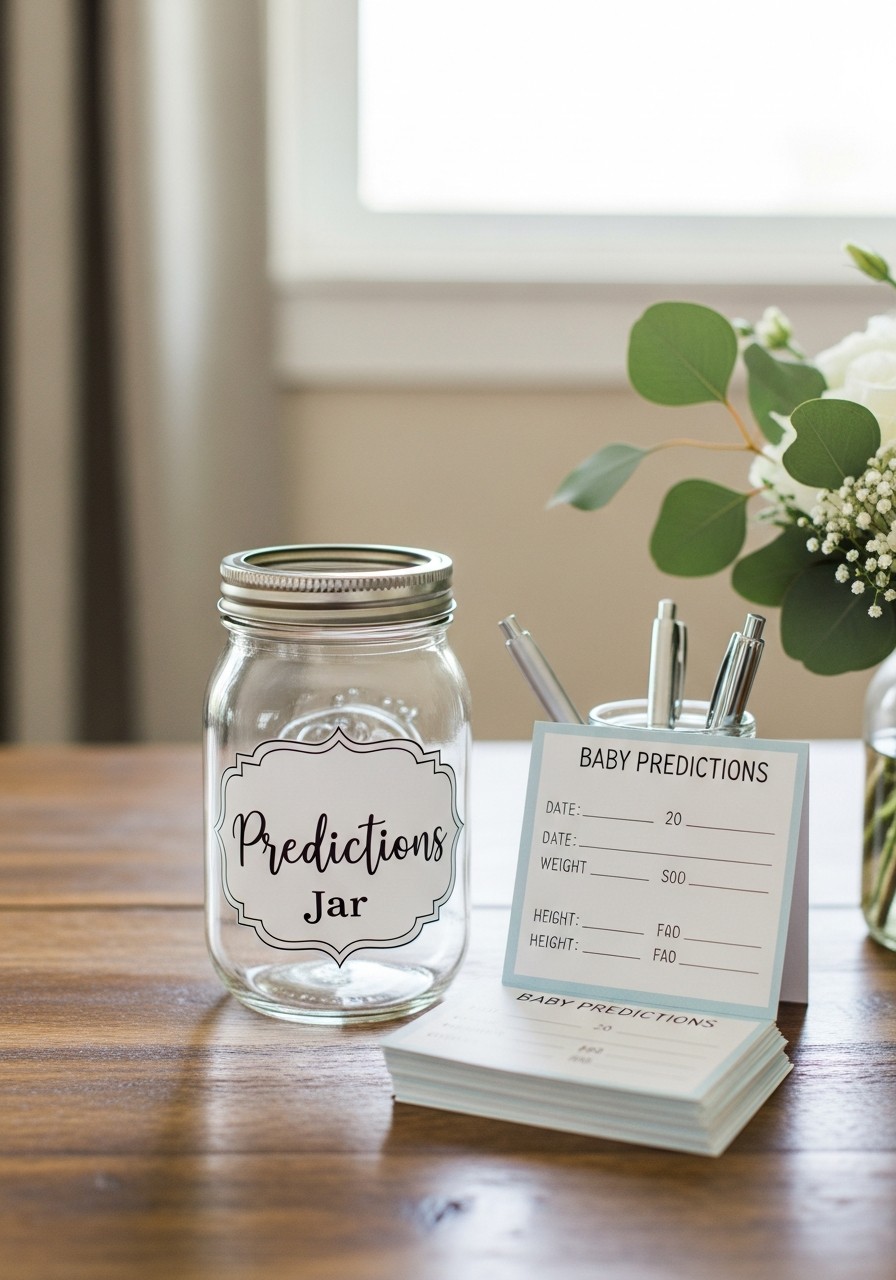 Predictions Jar - Small baby shower ideas
