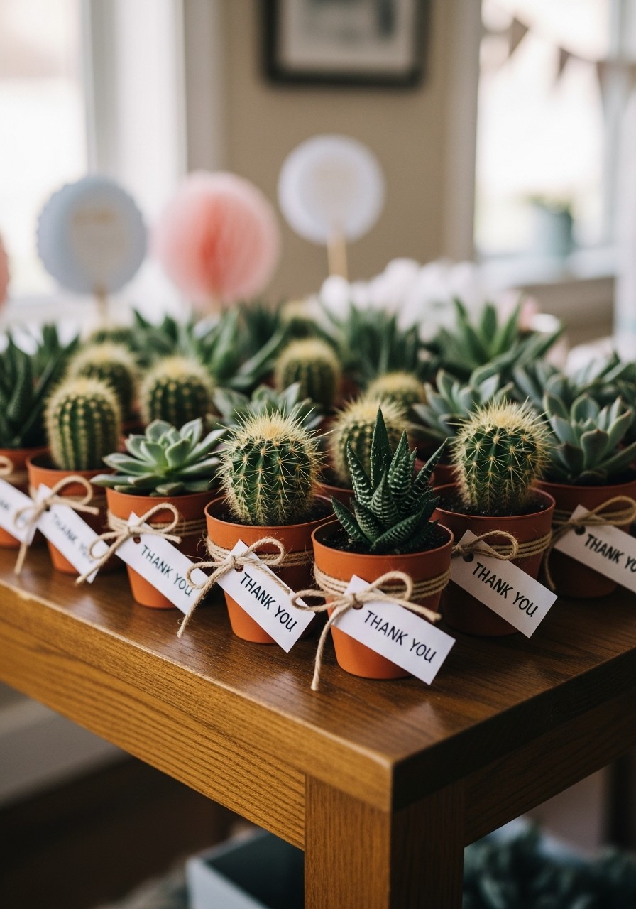 Small Succulent Favors - Small baby shower ideas