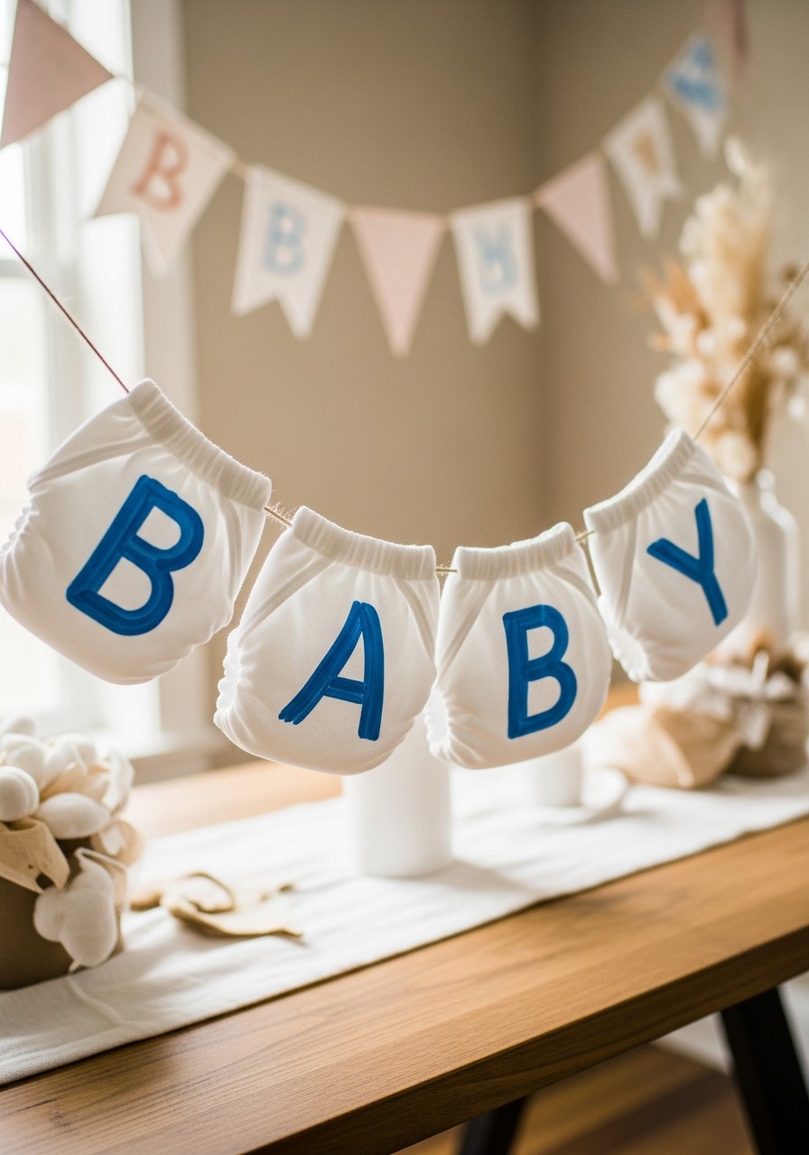 Cloth Diaper Banners - Small baby shower ideas
