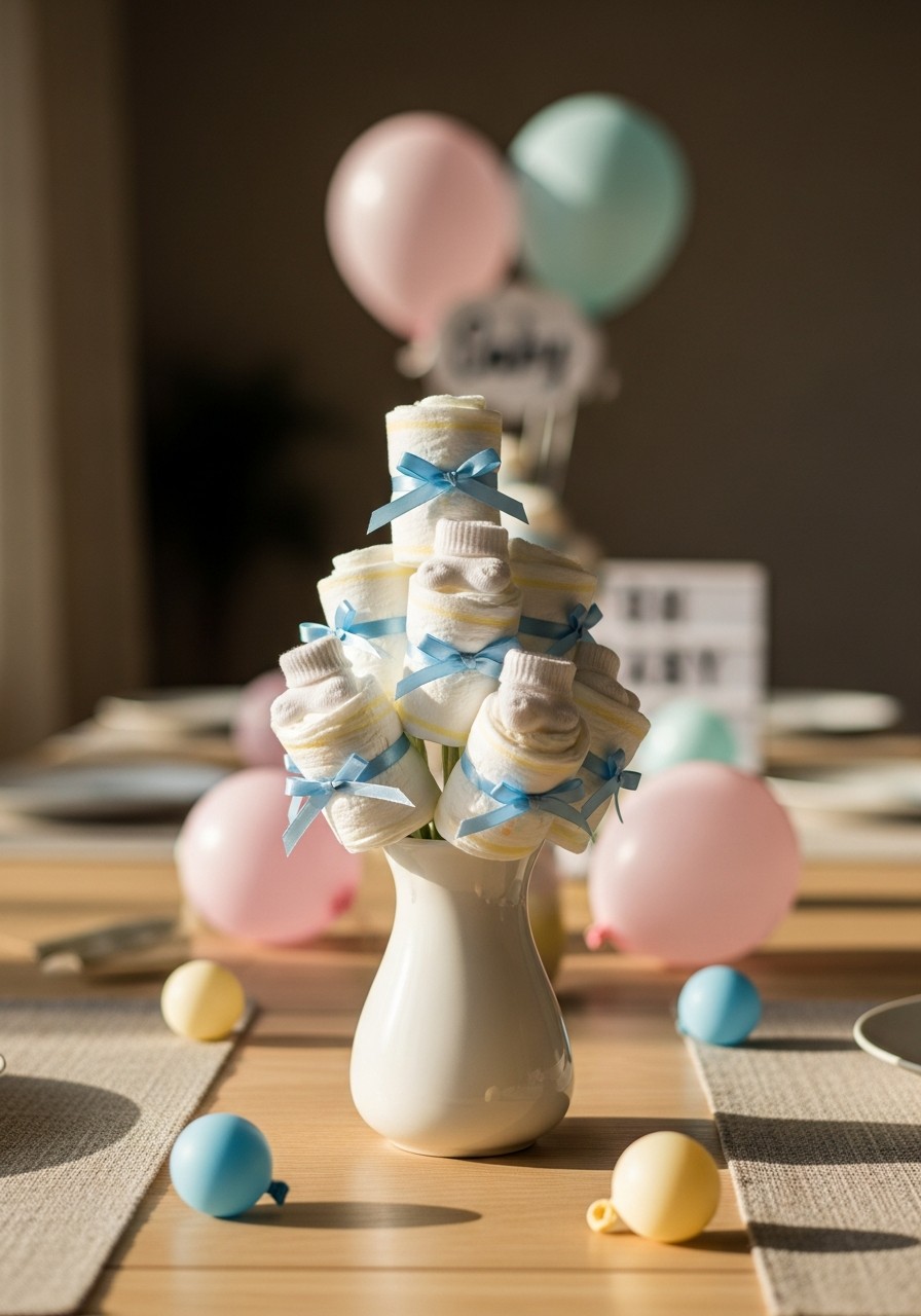 Diaper Cake Alternative - Small baby shower ideas