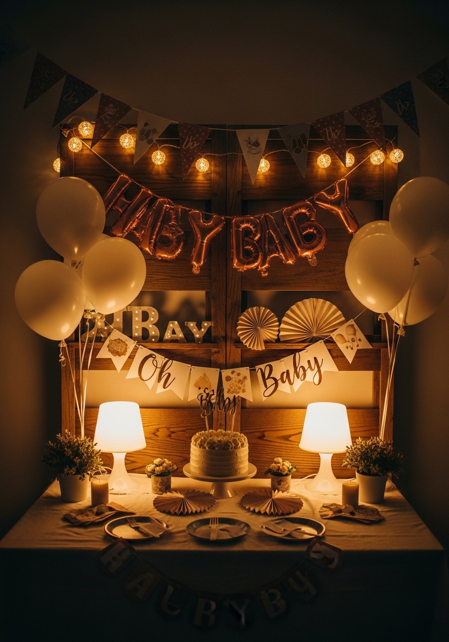 Soft Lighting Only - Small baby shower ideas