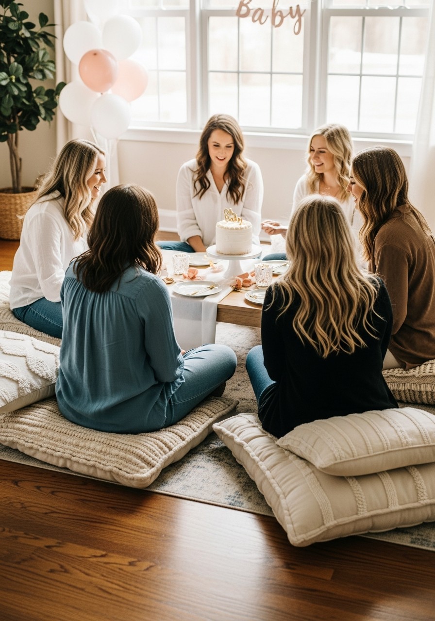 Picnic Blanket Seating - Small baby shower ideas