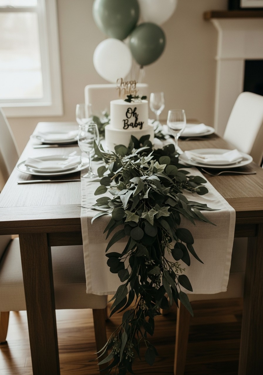 Simple Greenery Garlands - Small baby shower ideas