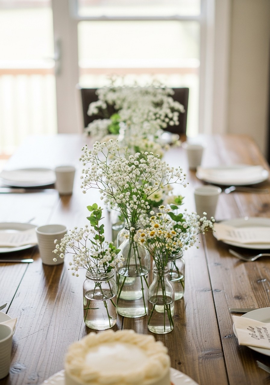 Wildflower Jar Centerpieces - Small baby shower ideas
