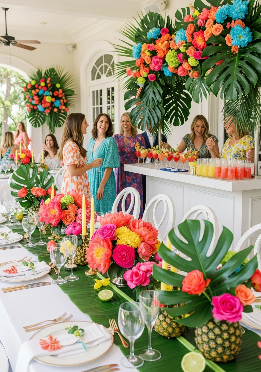 TROPICAL SPRING MIX - 50 Gorgeous Spring Bridal Shower Ideas You Need to See