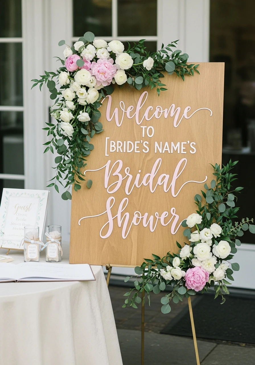 CALLIGRAPHY WELCOME SIGN - 50 Gorgeous Spring Bridal Shower Ideas You Need to See