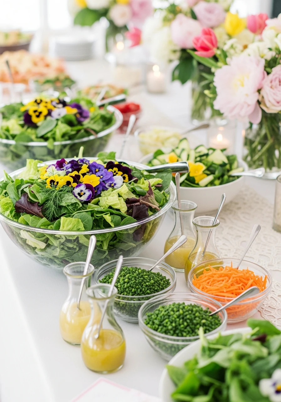 FRESH SPRING SALAD BAR - 50 Gorgeous Spring Bridal Shower Ideas You Need to See