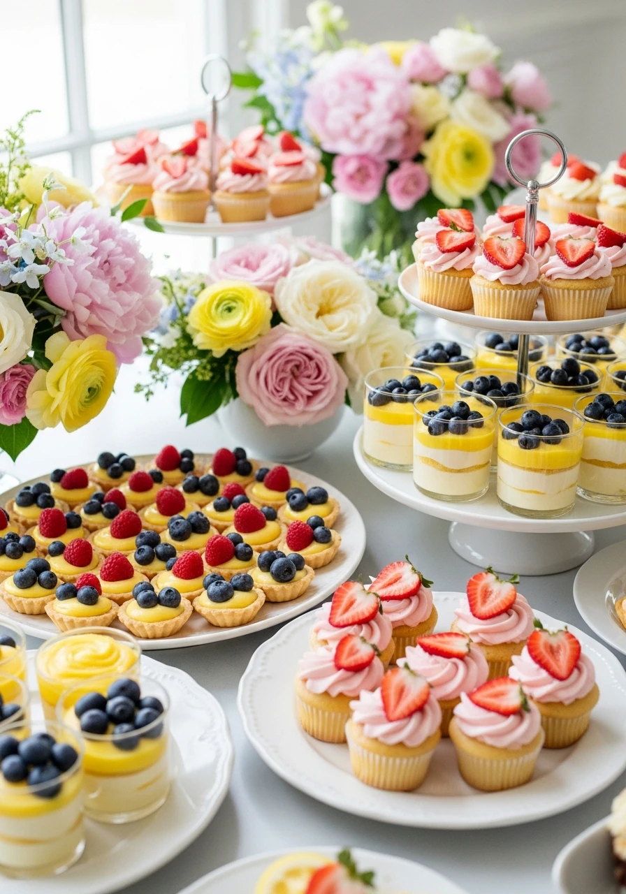 LEMON AND BERRY DESSERTS - 50 Gorgeous Spring Bridal Shower Ideas You Need to See
