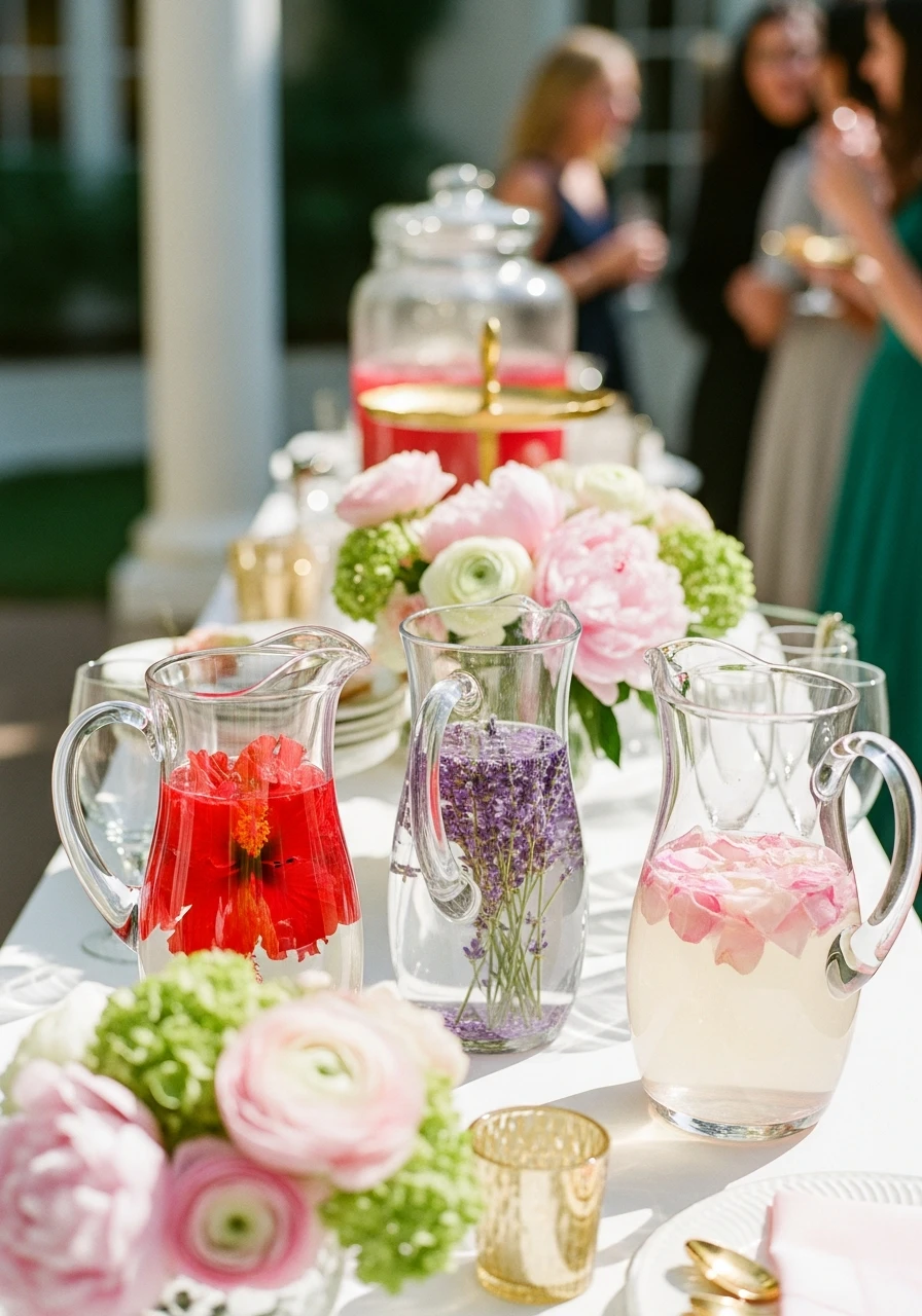 FLOWER-INFUSED DRINKS - 50 Gorgeous Spring Bridal Shower Ideas You Need to See