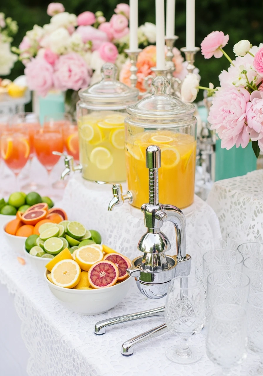CITRUS COCKTAIL STATION - 50 Gorgeous Spring Bridal Shower Ideas You Need to See