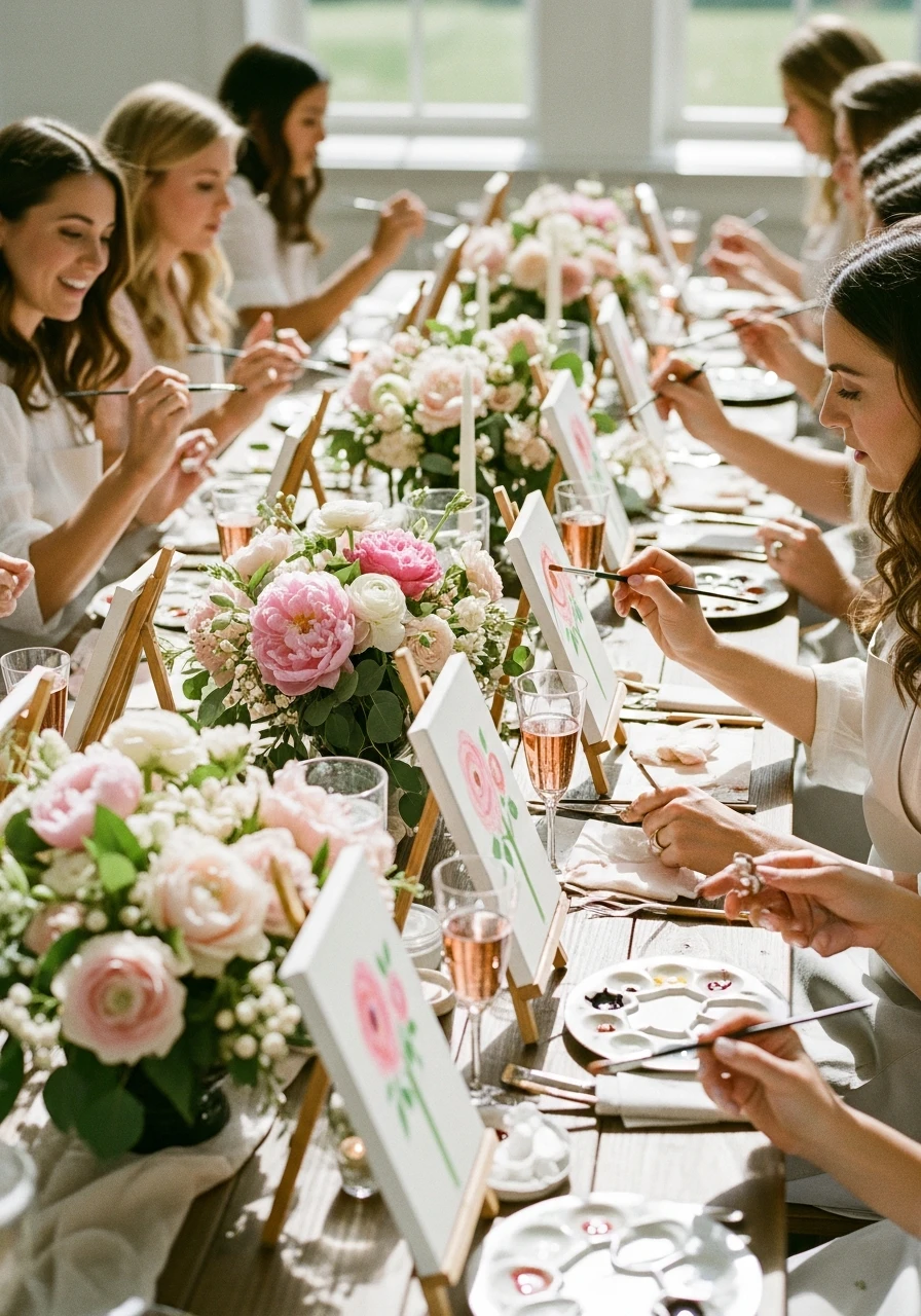 PAINT AND SIP ACTIVITY - 50 Gorgeous Spring Bridal Shower Ideas You Need to See
