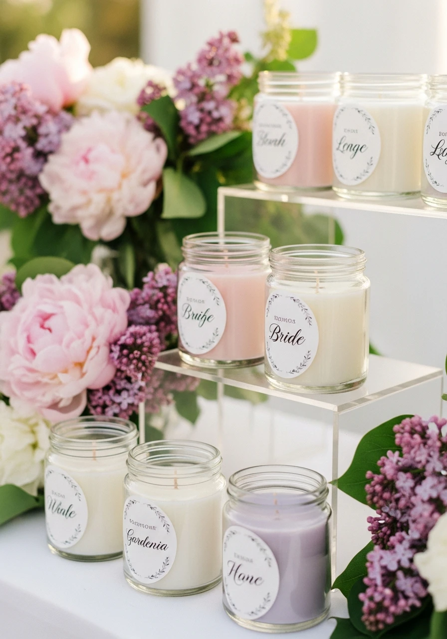 FLORAL SCENTED CANDLES - 50 Gorgeous Spring Bridal Shower Ideas You Need to See