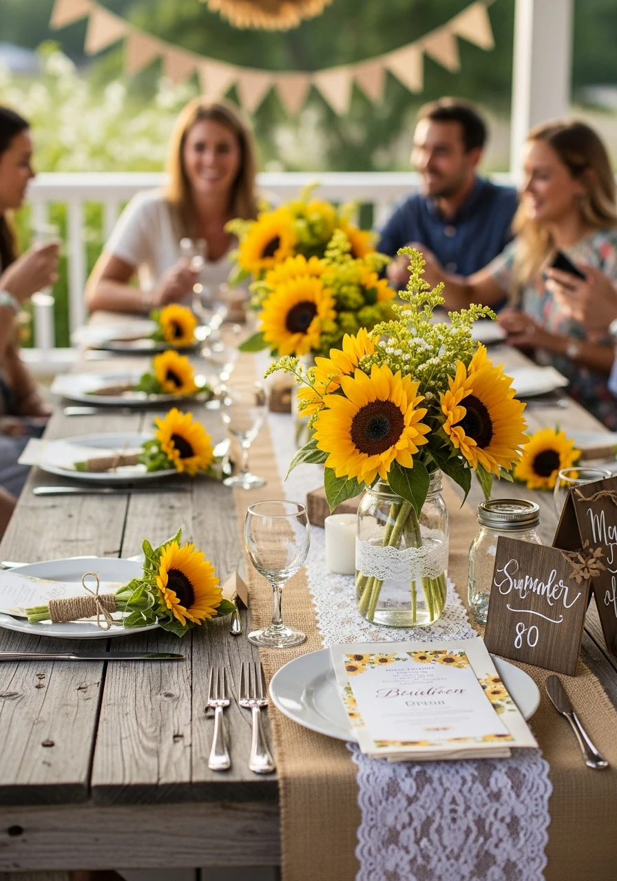Cheerful Sunflower Theme - 50 Best Summer Bridal Shower Ideas