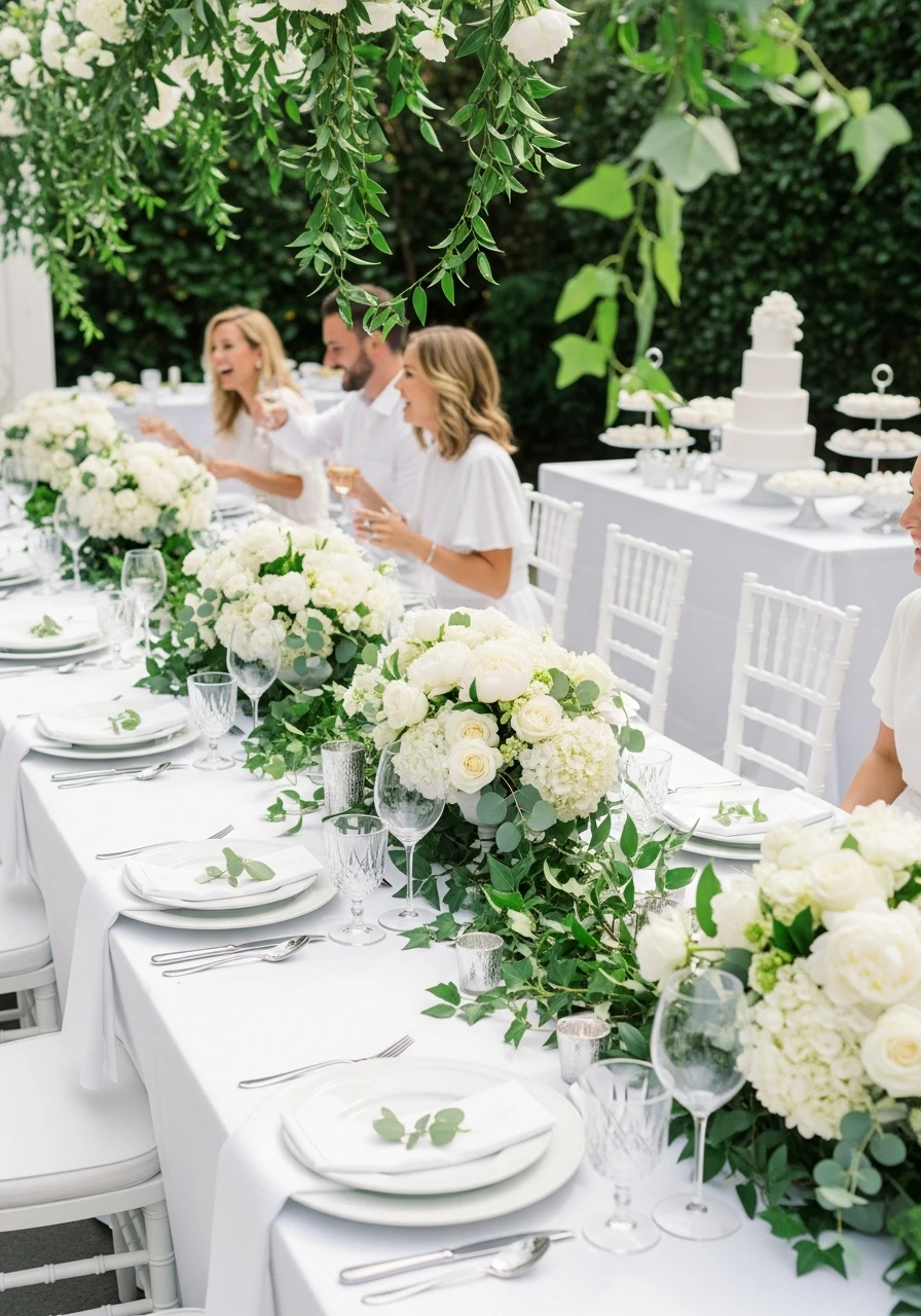 White and Green Garden - 50 Best Summer Bridal Shower Ideas