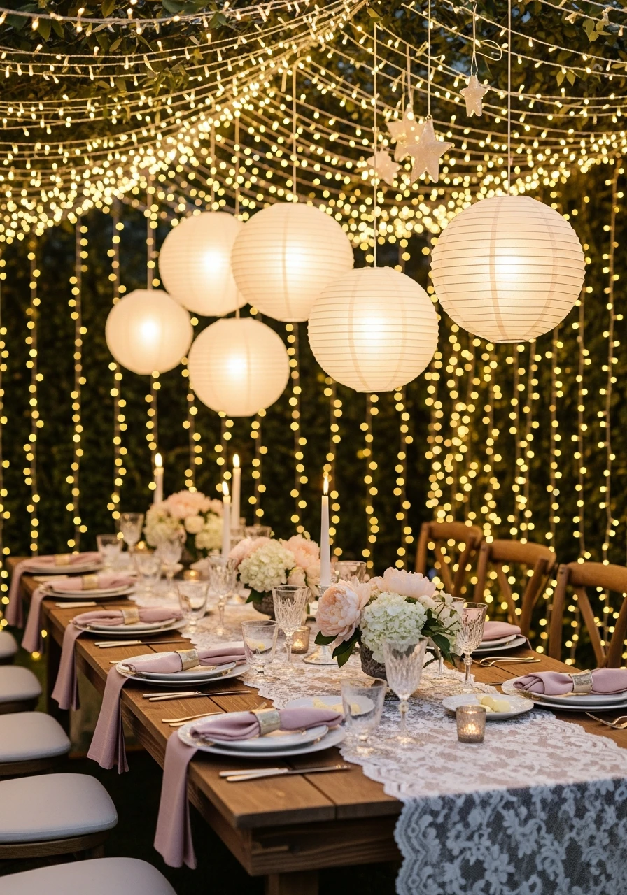 Lace and Lanterns Night - 50 Best Summer Bridal Shower Ideas
