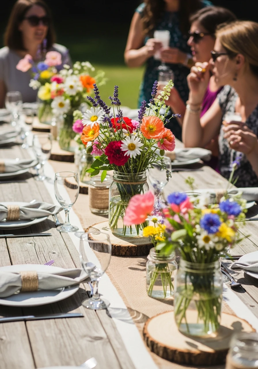 Rustic Wildflower Charm - 50 Best Summer Bridal Shower Ideas