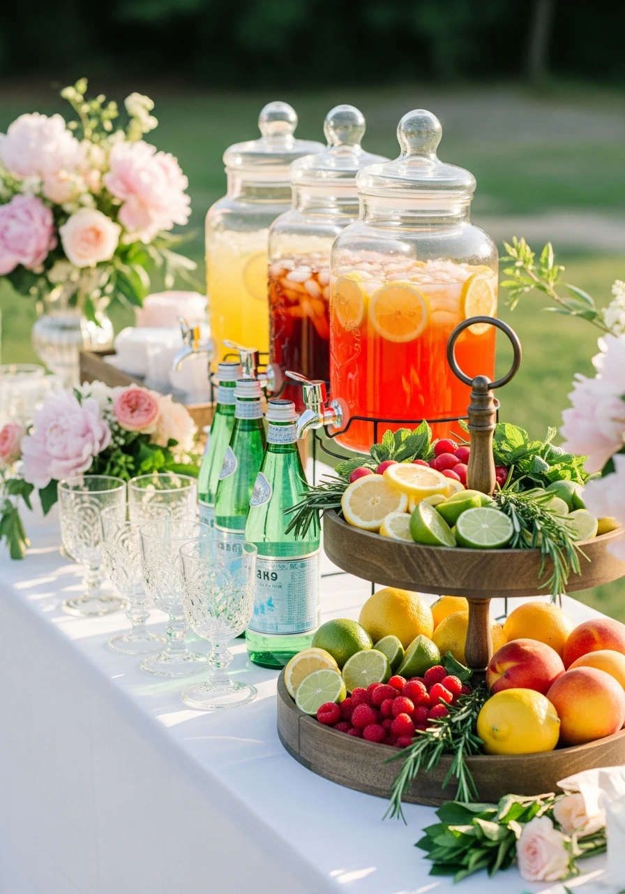 Lemonade Mocktail Bar - 50 Best Summer Bridal Shower Ideas