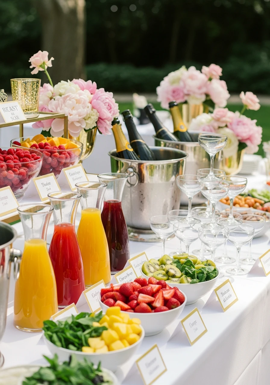 Setup a Mimosa Bar - 50 Best Summer Bridal Shower Ideas