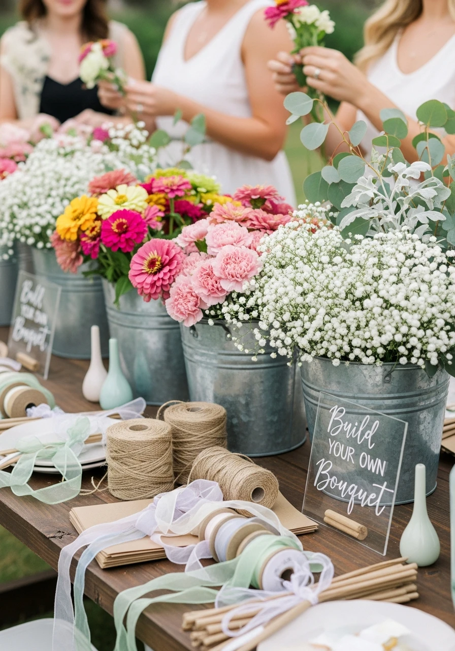 DIY Bouquet Bar - 50 Best Summer Bridal Shower Ideas