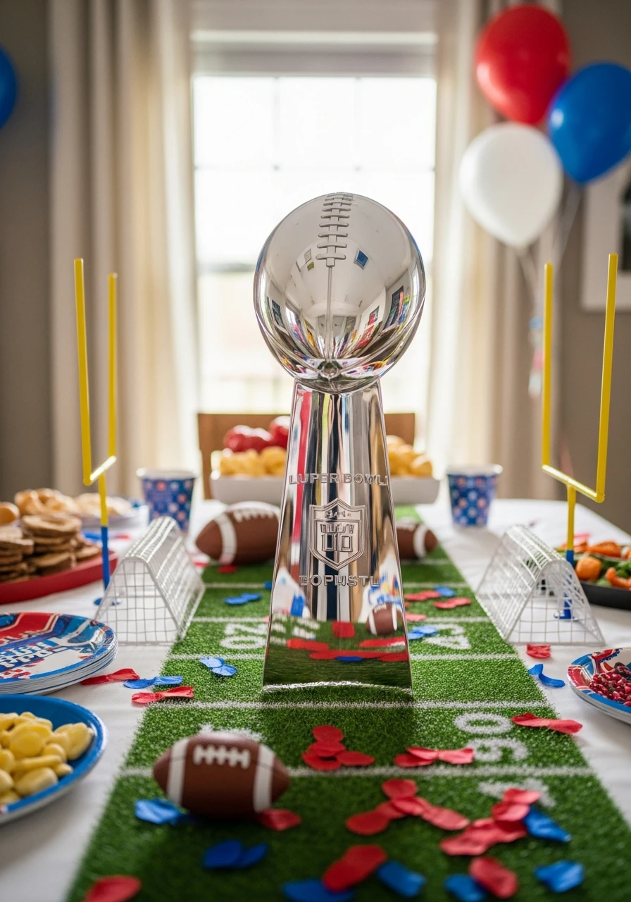 The Trophy Centerpiece - 50 Best Super Bowl Party Decorations