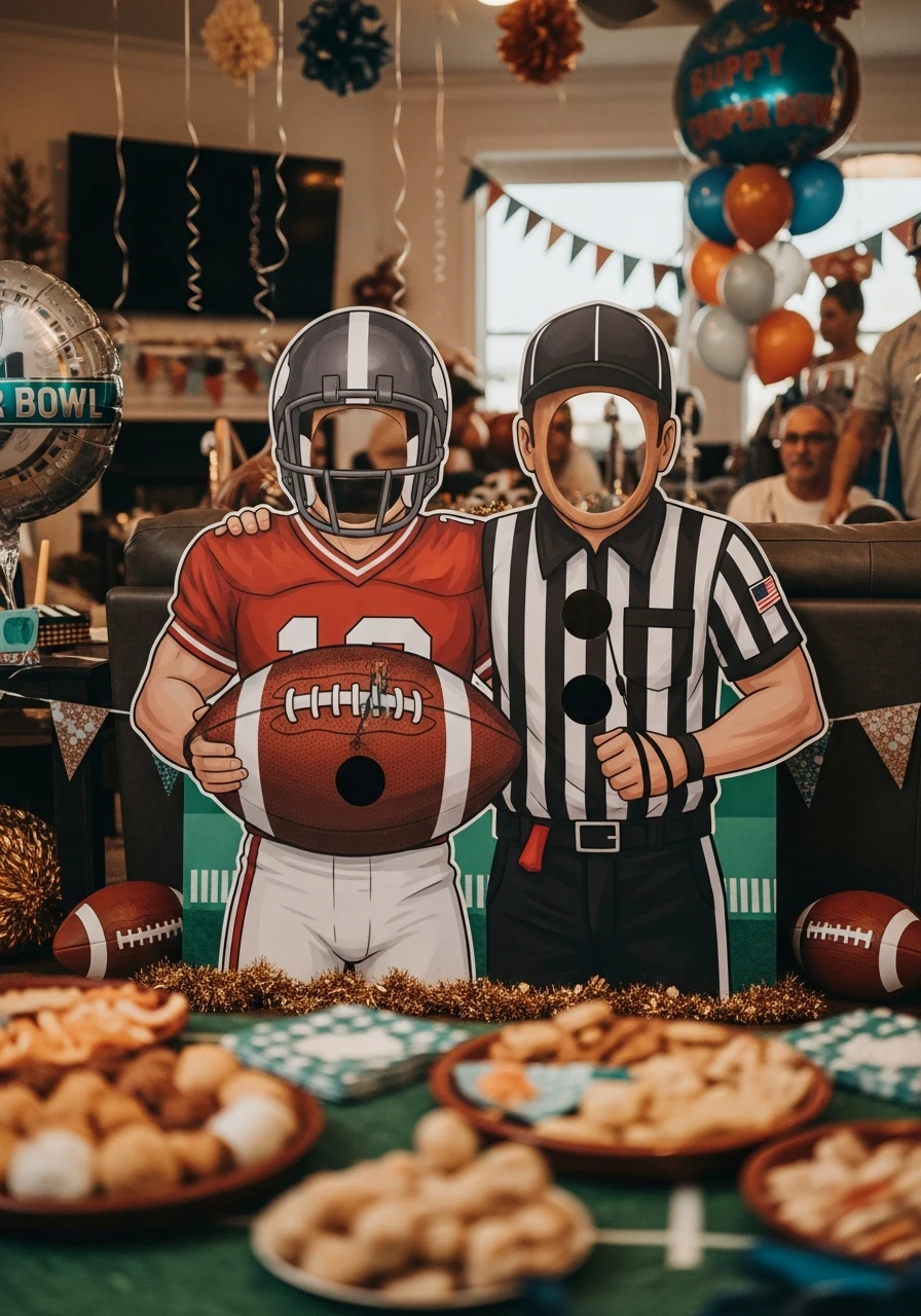 Player Face Cutout Board - 50 Best Super Bowl Party Decorations