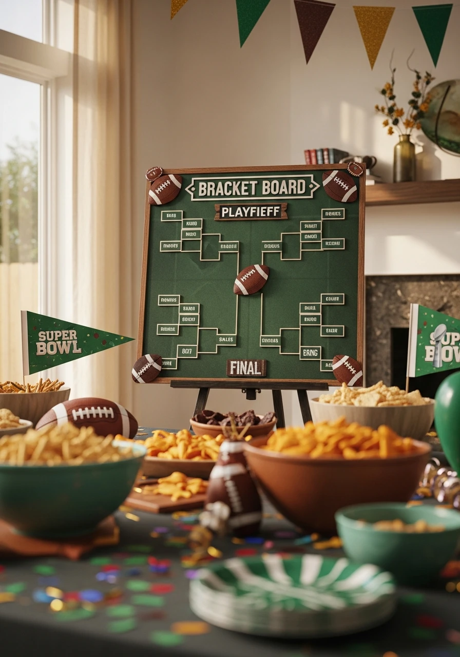 Display a Bracket Board - 50 Best Super Bowl Party Decorations
