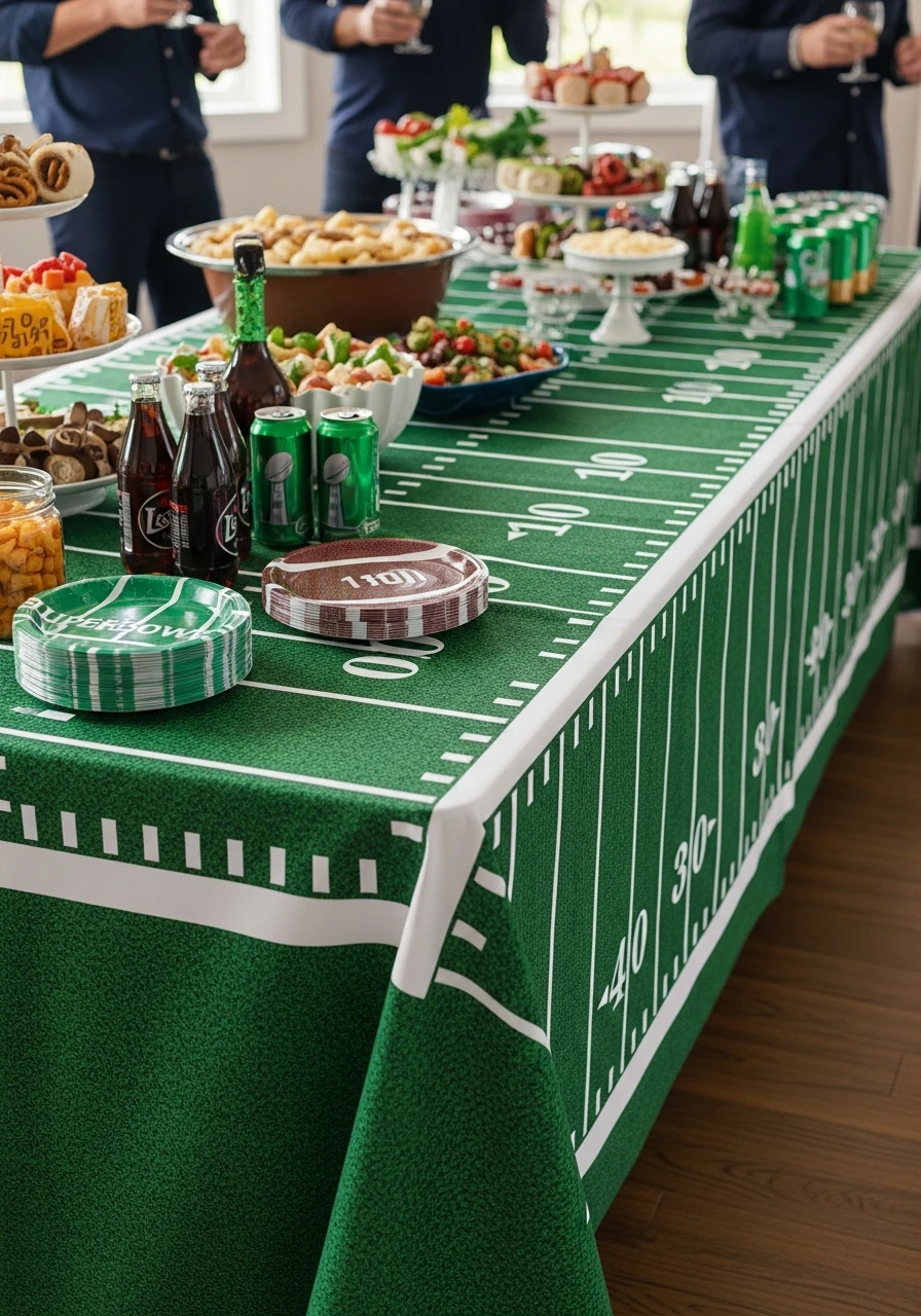 Field Table Covers - 50 Best Super Bowl Party Decorations