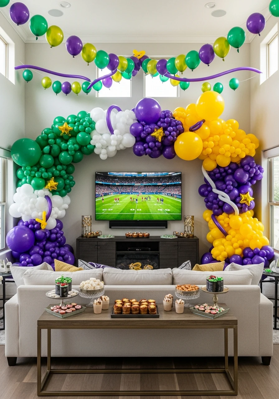 Use Team Color Balloons - 50 Best Super Bowl Party Decorations