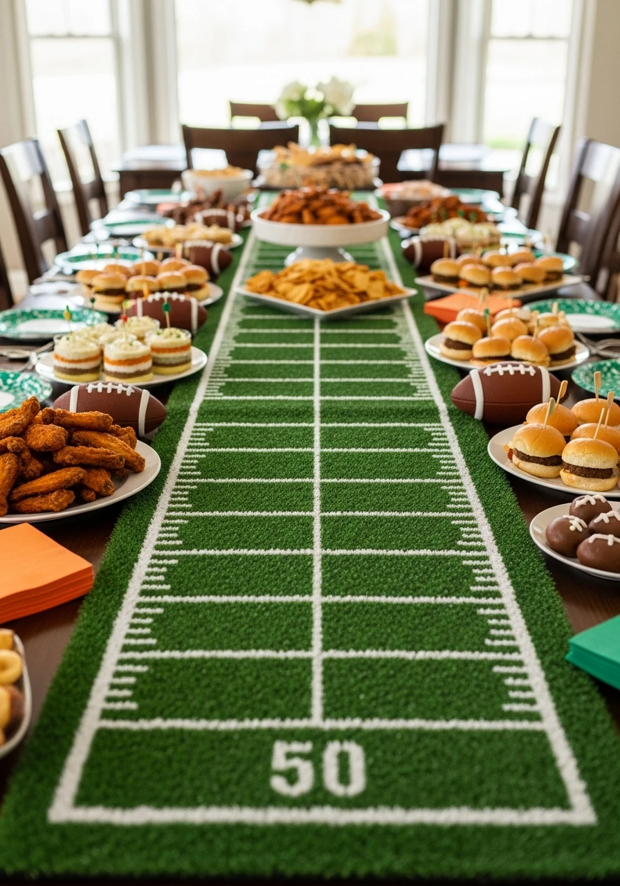 Turf Down the Middle - 50 Best Super Bowl Party Decorations