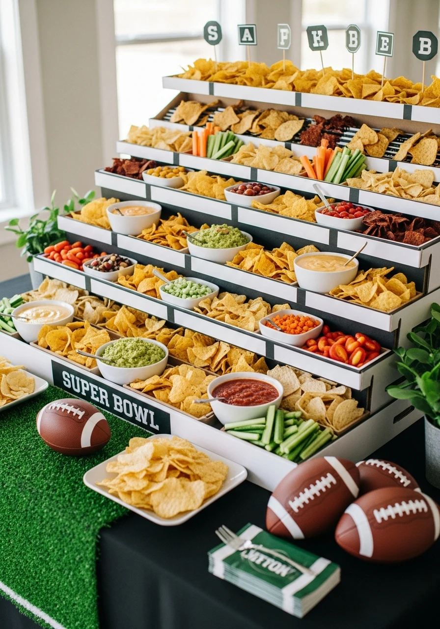 Build a Snack Stadium - 50 Best Super Bowl Party Decorations