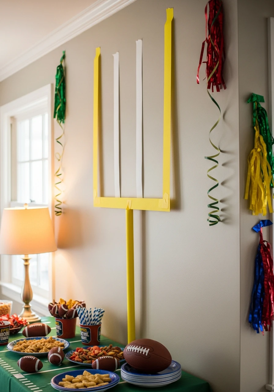 Easy Paper Goal Posts - 50 Best Super Bowl Party Decorations