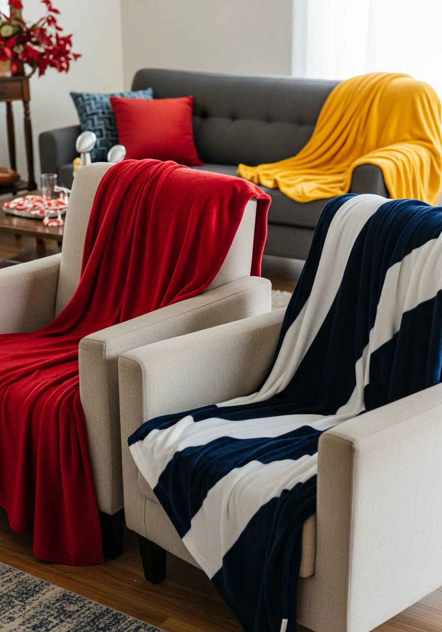 Cozy Team Blankets - 50 Best Super Bowl Party Decorations