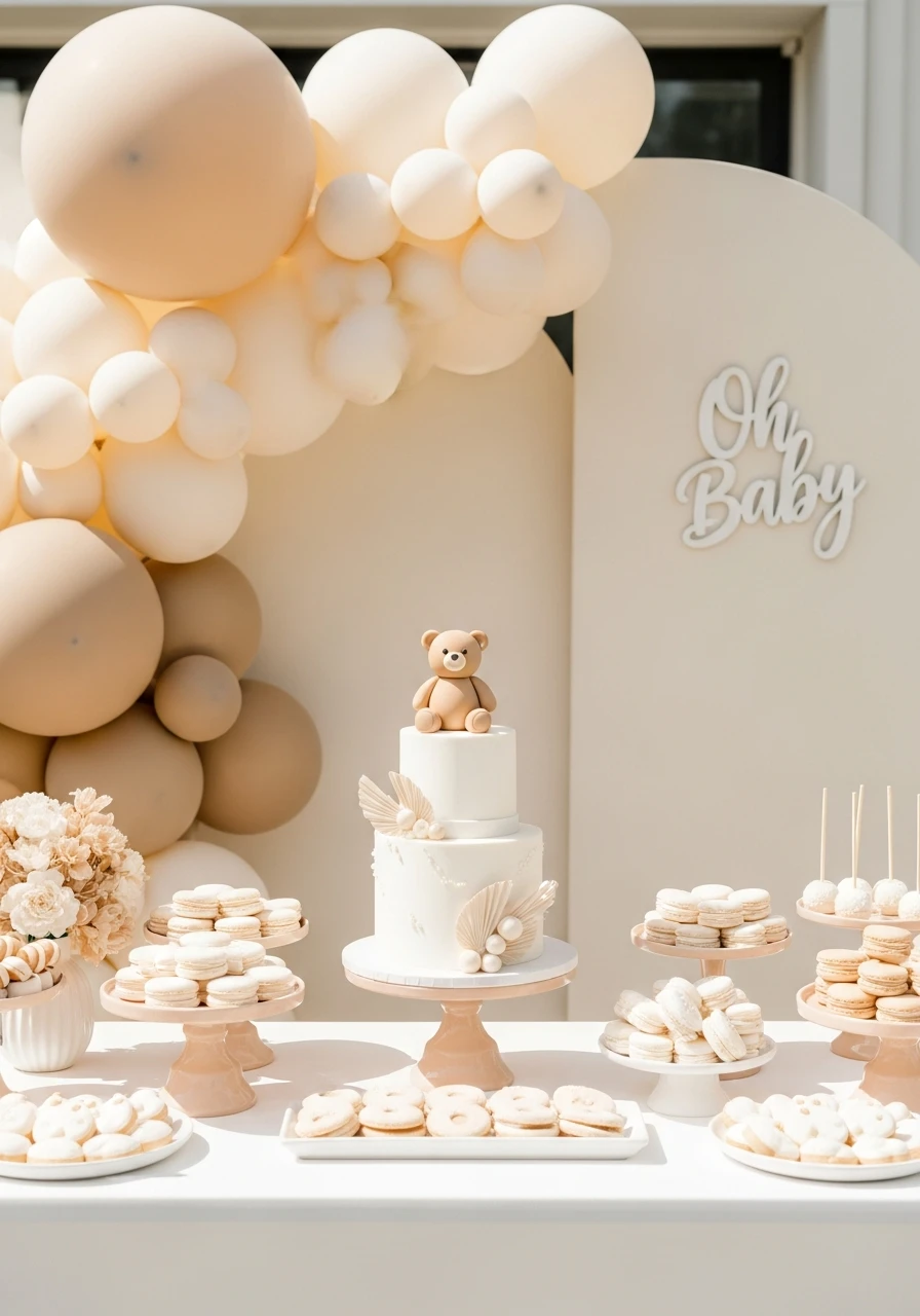 Beige and Cream Bear - We Can Barely Wait Baby Shower Theme Ideas