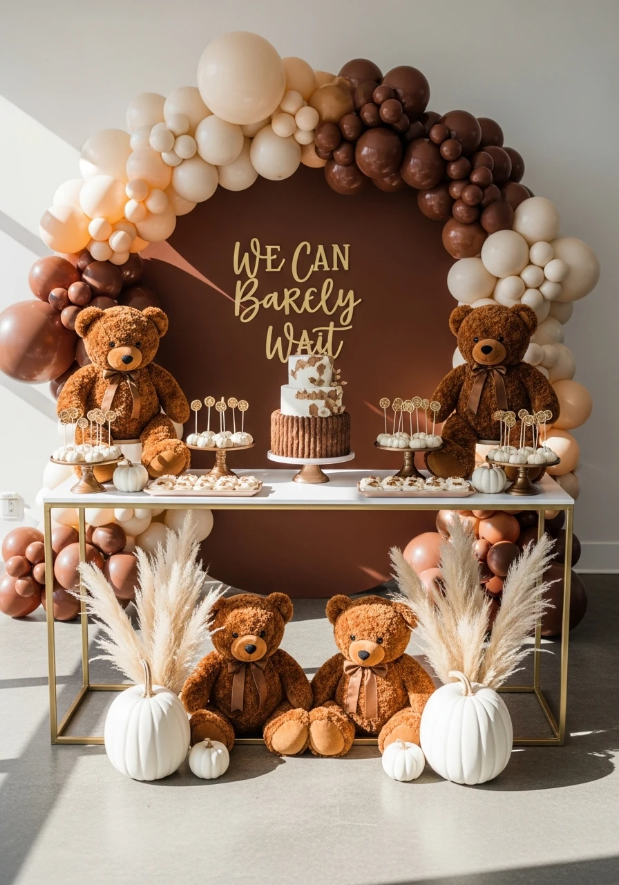 Chocolate Brown Bear - We Can Barely Wait Baby Shower Theme Ideas