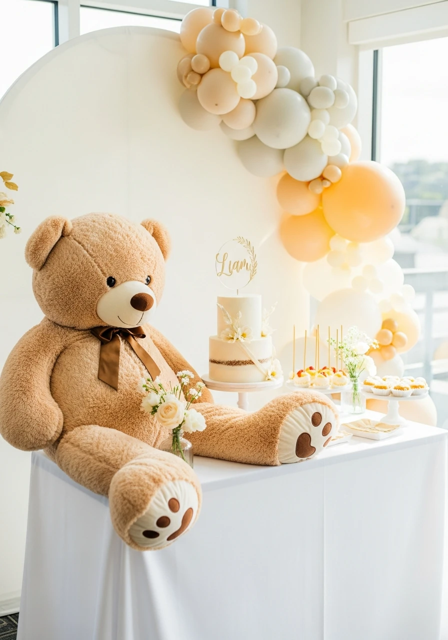 Bear Name Reveal - We Can Barely Wait Baby Shower Theme Ideas