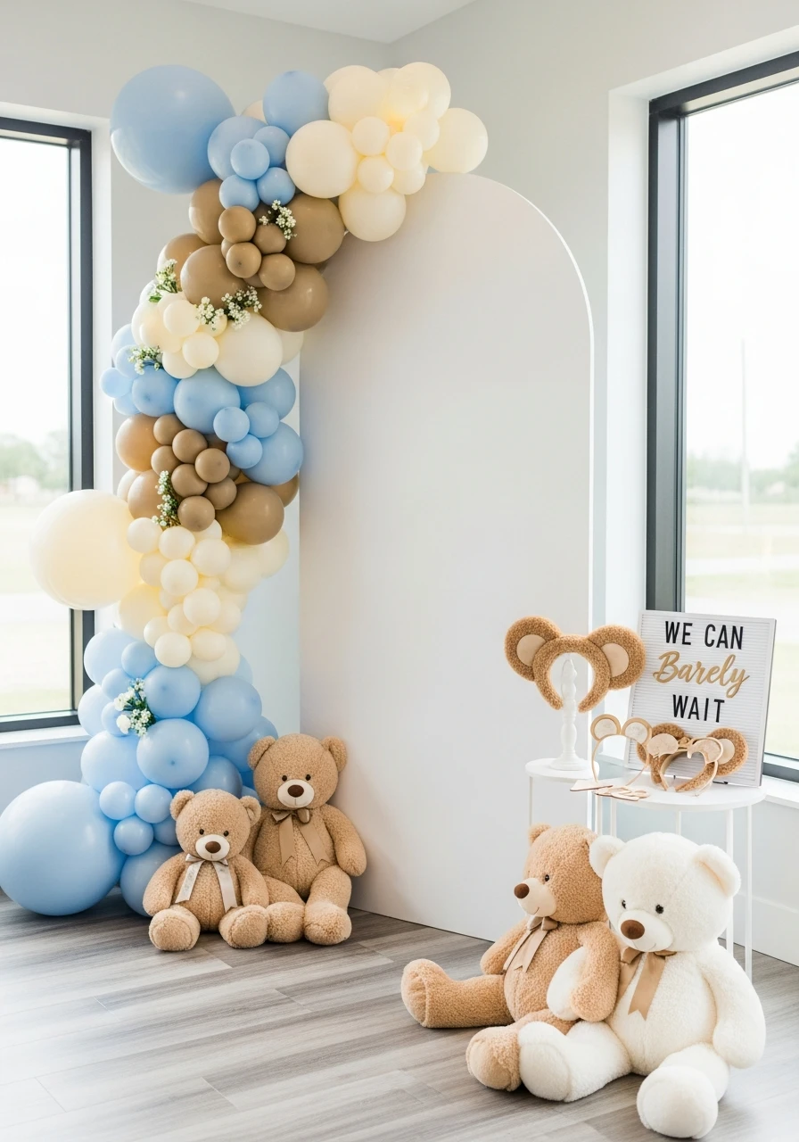 Bear Photo Booth Fun - We Can Barely Wait Baby Shower Theme Ideas