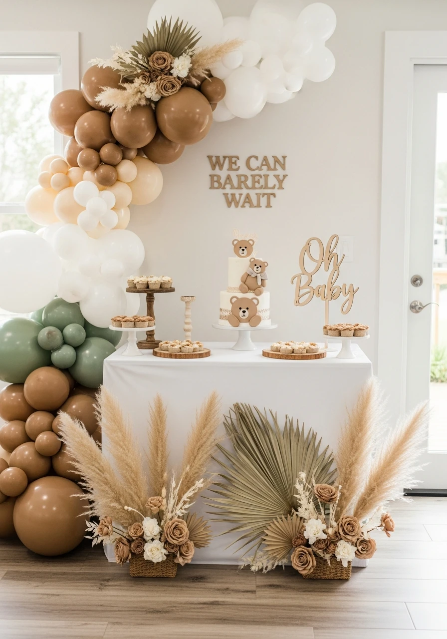 Gender-Neutral Bear - We Can Barely Wait Baby Shower Theme Ideas