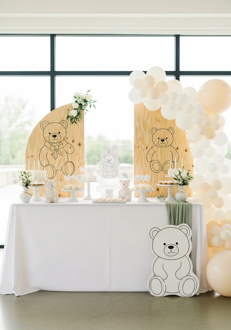 Scandinavian Bear Look - We Can Barely Wait Baby Shower Theme Ideas