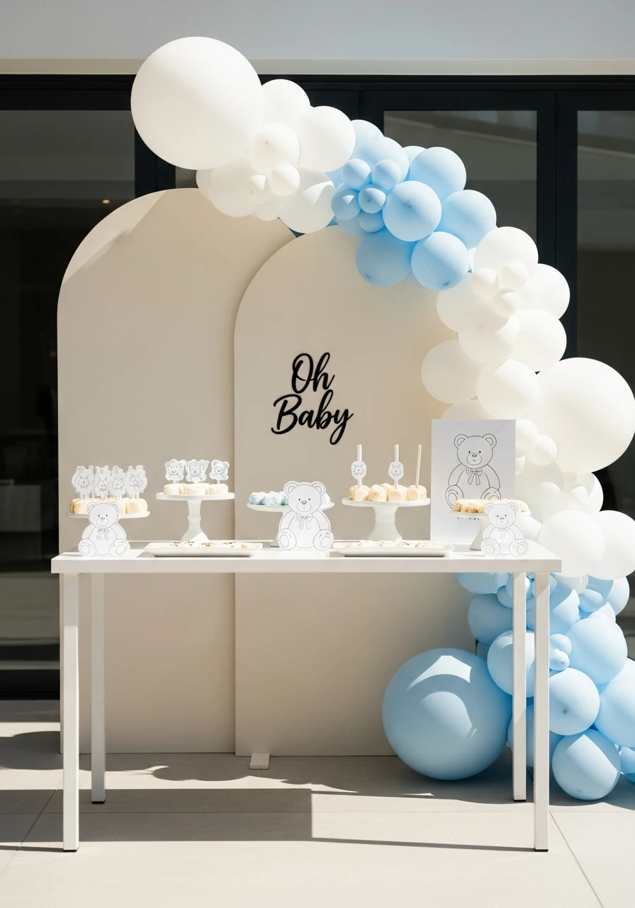 Modern Minimal Bear - We Can Barely Wait Baby Shower Theme Ideas