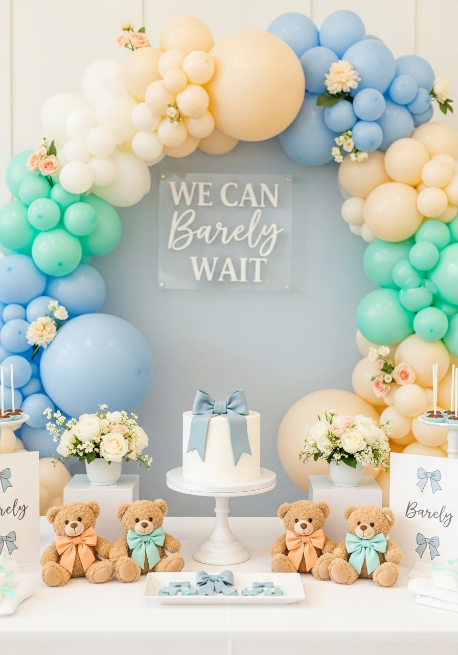 Bear and Bows Theme - We Can Barely Wait Baby Shower Theme Ideas